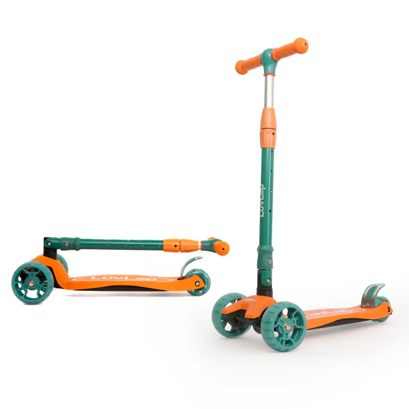 LuvLap Joy 3-Wheel Kick Scooter for Kids & Toddlers – Adjustable Height, LED Lights, Stable Wide Deck, Easy-Grip Handlebars for Ages 3-10