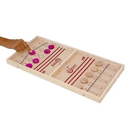 Fast Finger Wooden Sling Hockey Game (Medium)  –  2-Player Fast Action Board Game