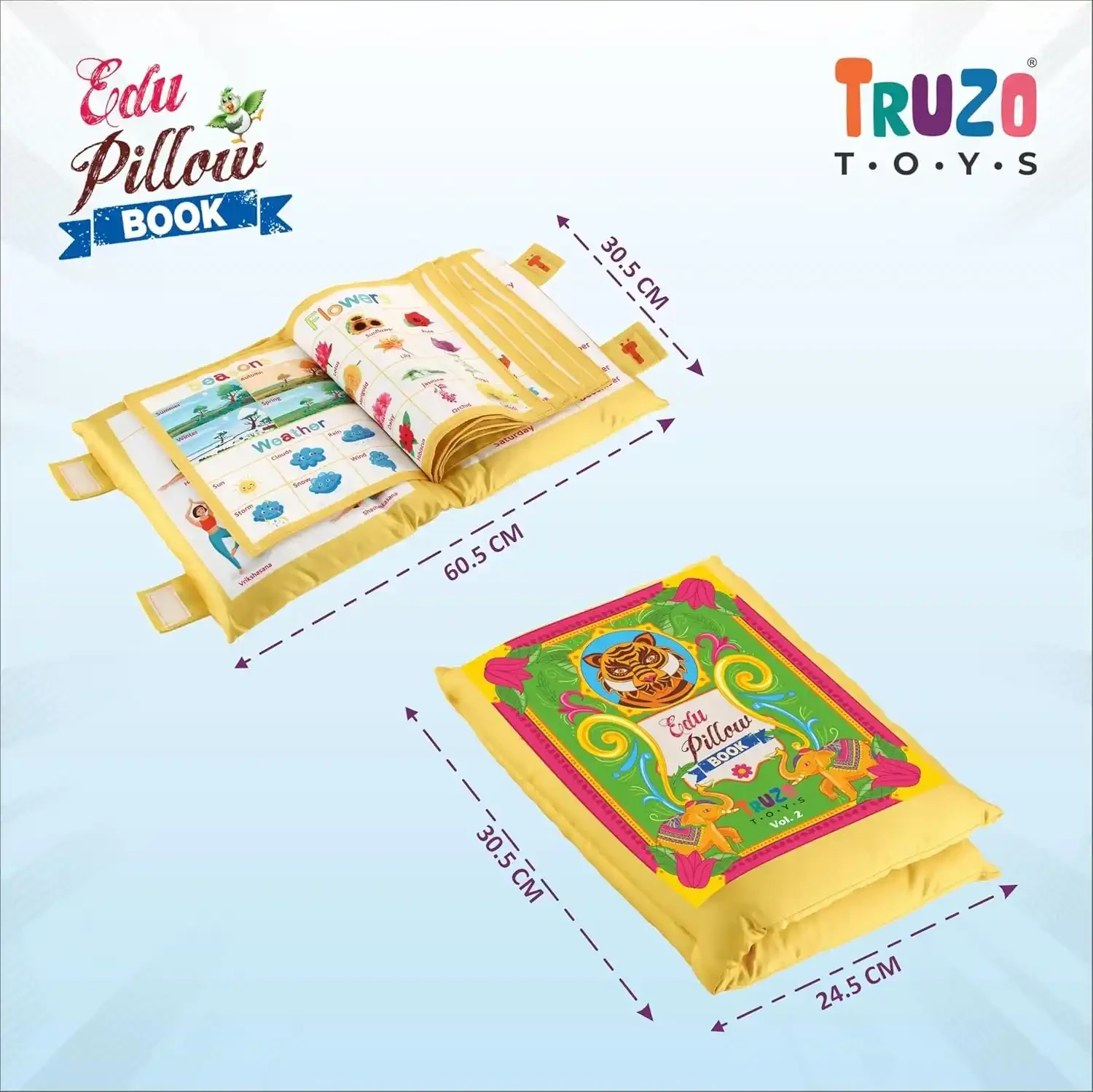 Multipurpose Educational Pillow with 49 Cards (98 Challenges) – 2-in-1 Kids Study & Rest Pillow