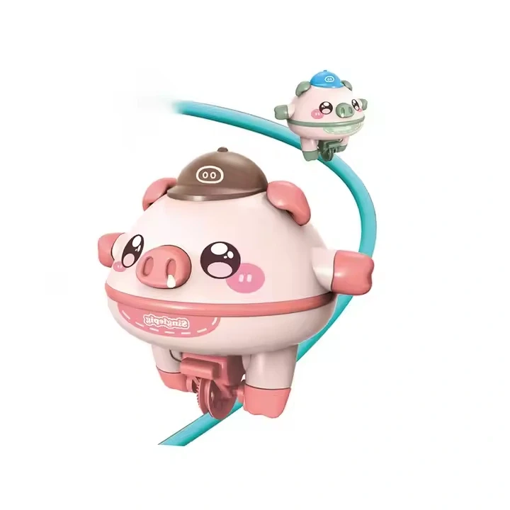 Pig Tightrope Walking Toy – Balancing Circus Performance Novelty for Kids & Adults