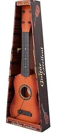 Kids 4-String Acoustic Guitar Toy 18-Inch with Adjustable Tuning Knobs | Realistic Wooden Finish Ukulele Musical Learning Toy for Toddlers Boys Girls | Screen-Free Early Educational Gift