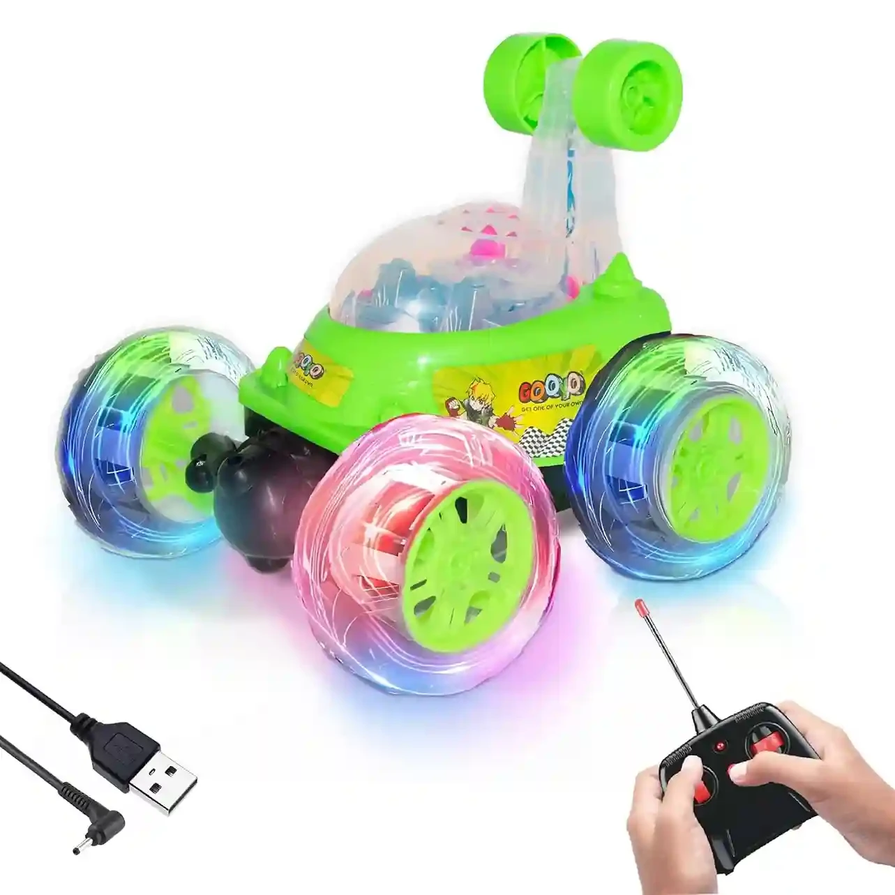 Rechargeable 360° Rotating RC Stunt Car | Remote Control Off-Road Monster Truck with Flip & Roll Functions