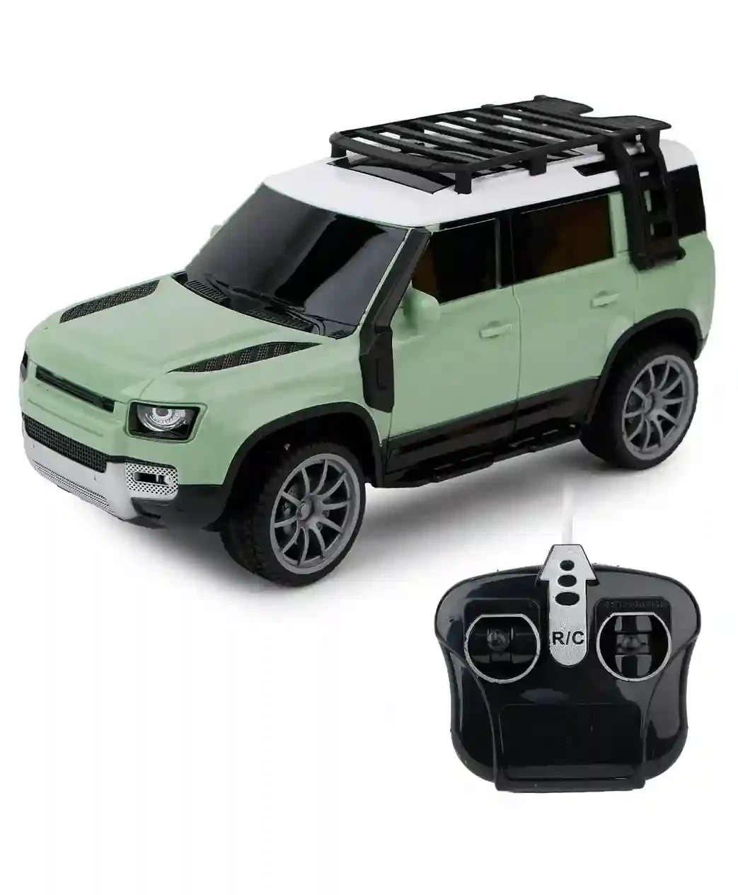 Defender 1:16 Scale RC SUV Car with Smoke Effect, LED Lights & Mystery Gift | Remote Control Land Rover Style Utility Vehicle with 4-Way Control & Type-C Charging | Kids Rechargeable RC Jeep