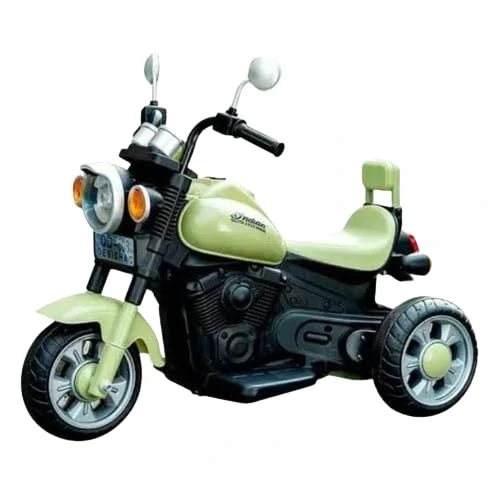 Harley Battery Operated Ride-On Bike for Kids – Green, LED Lights, Music, Foot Accelerator, Rechargeable, Ages 2-5 Years