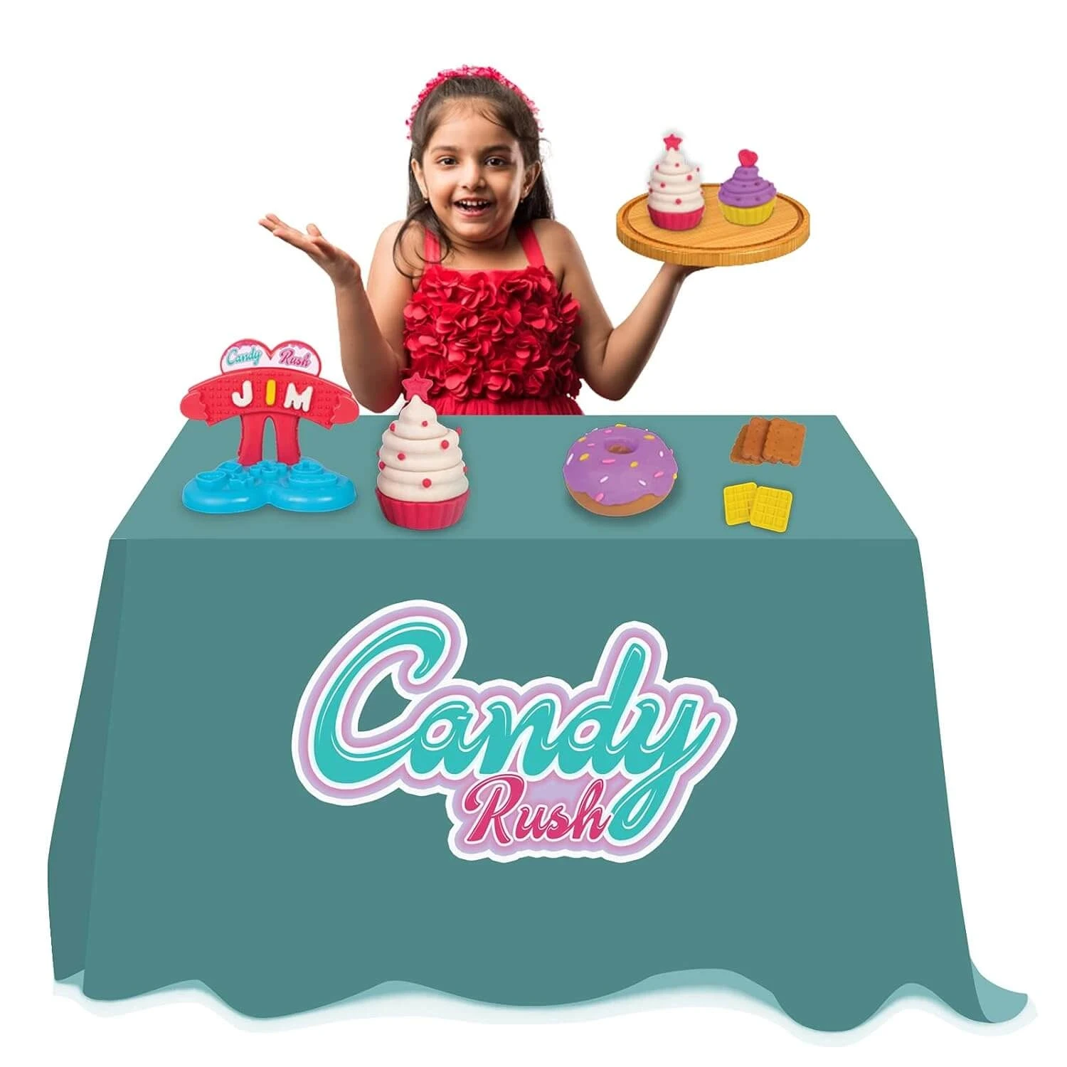 Funskool Fundough Candy Rush Clay Playset – Pretend Candy Shop Kit for Kids
