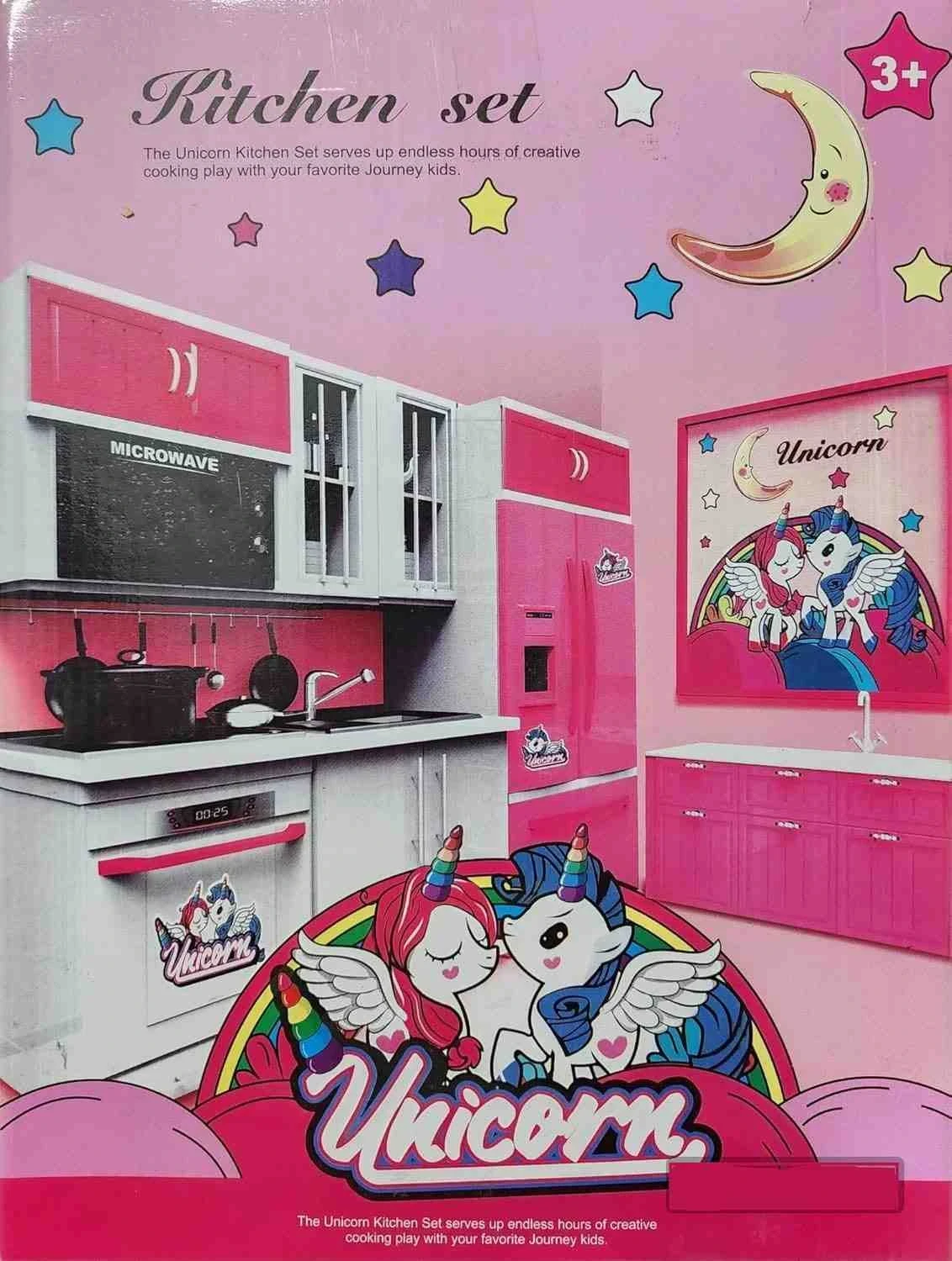 Unicorn Modular Kitchen Play Set with Light & Sound – 2 Compartments for Kids