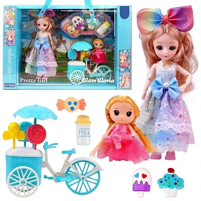 Missy Sissy Dessert Cart Playset with Doll & Ice-Cream Accessories – Creative Roleplay Toy (3+ Years)