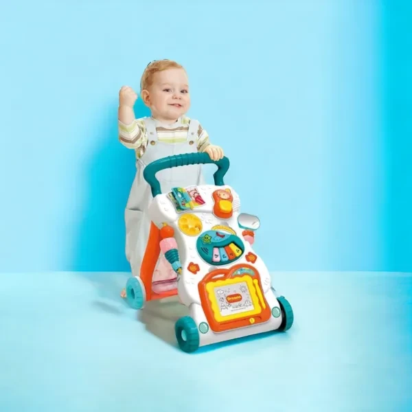 Musical 2-in-1 Baby Walker – Foldable Interactive Toddler Walker with Lights and Sounds