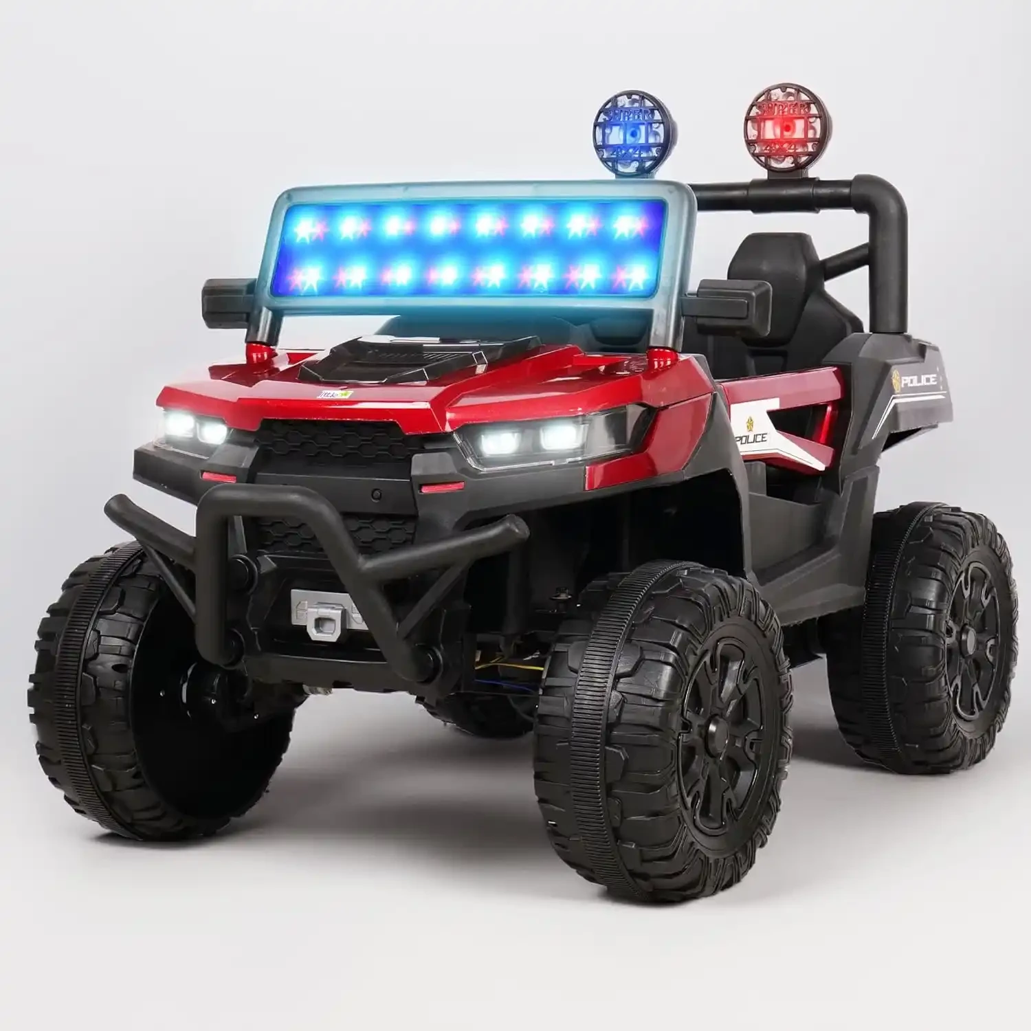 Turbo Trek 4x4 Battery Operated Jeep for Kids – Rechargeable 12V Big Battery, LED & RGB Lights, Music, Parental Remote, Swing Mode | Ages 1-7