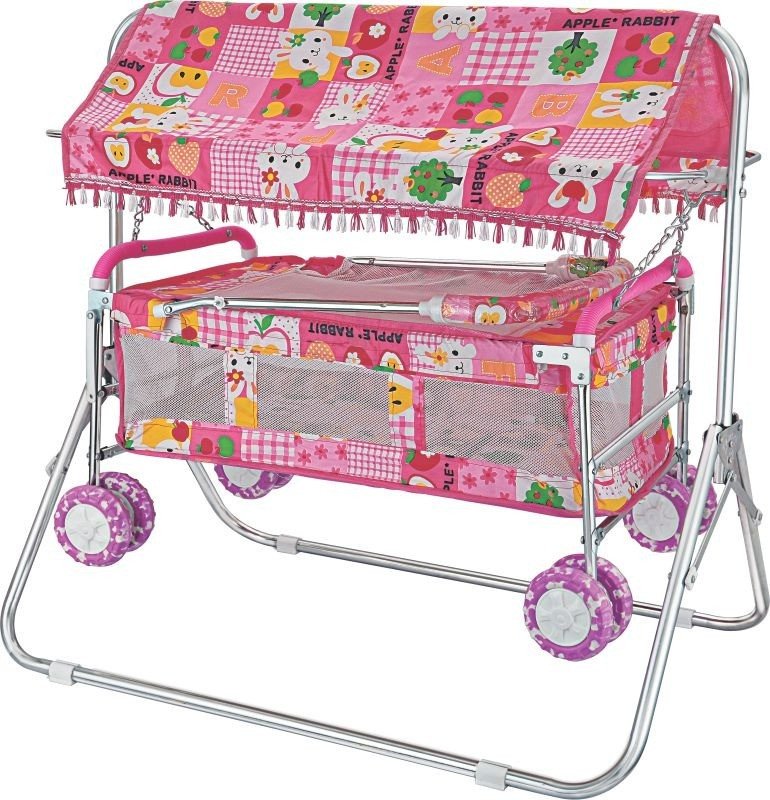 Bansal Jumbo Cradle with Baggi, Hood and Eva Tire – Polished, MultiColor Baby Cradle Hood for Comfort, Safety & Style