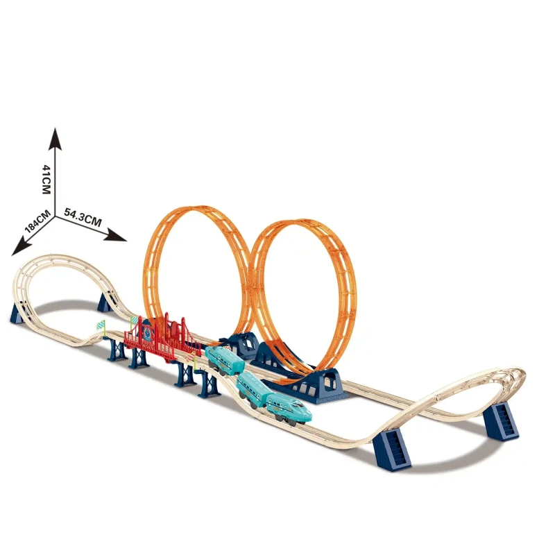 Big Size Battery-Operated City Adventure Train Set 69-Piece with Track Layouts for Kids