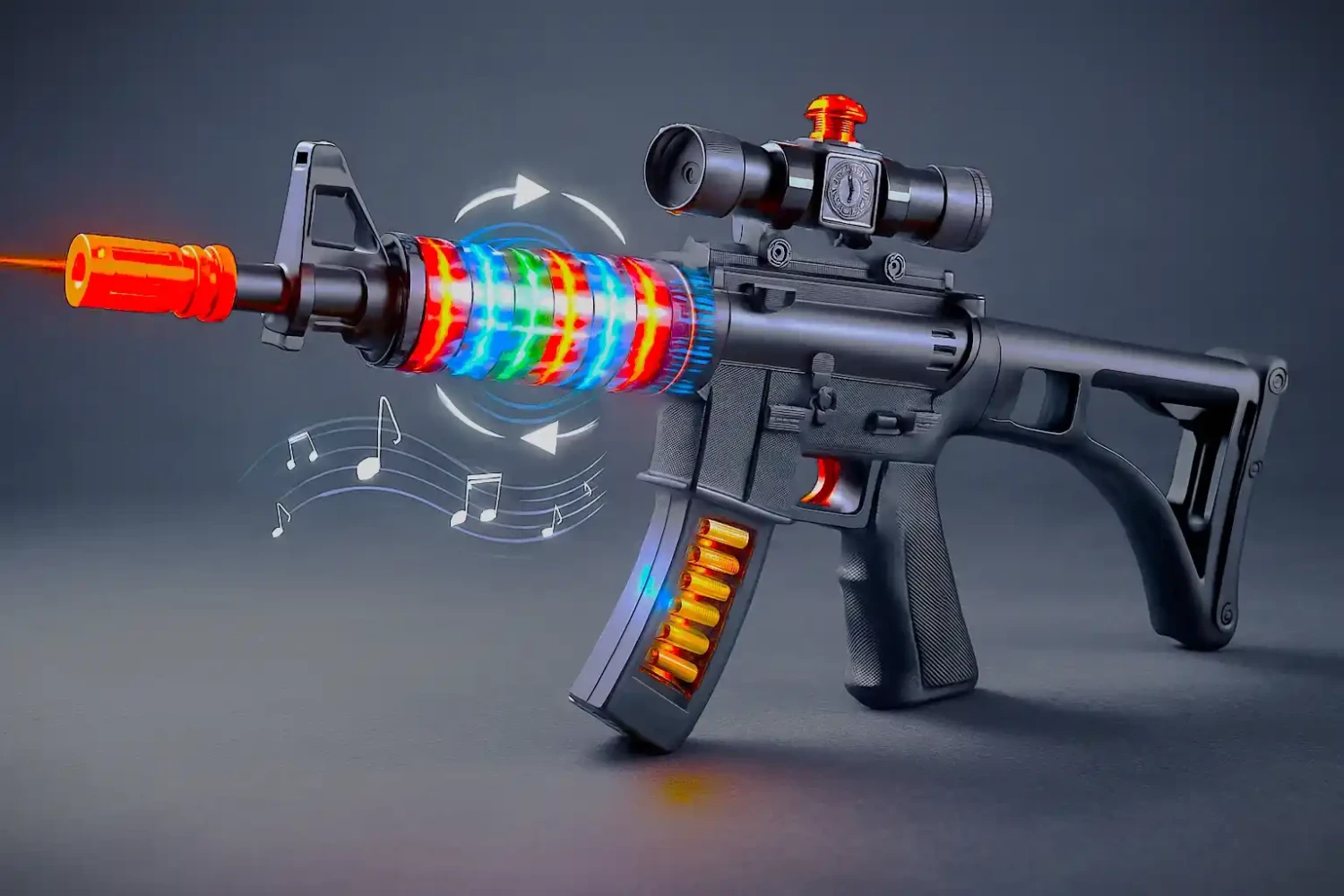AK47 Machine Gun with Light & Music Effects and Multi-Color LEDs for Kids