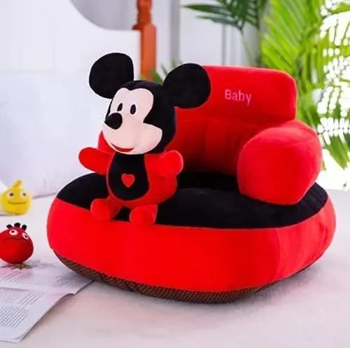 Premium Mickey Mouse Plush Baby Seater Sofa – Soft Cotton Support Chair for Babies (Red & Black)