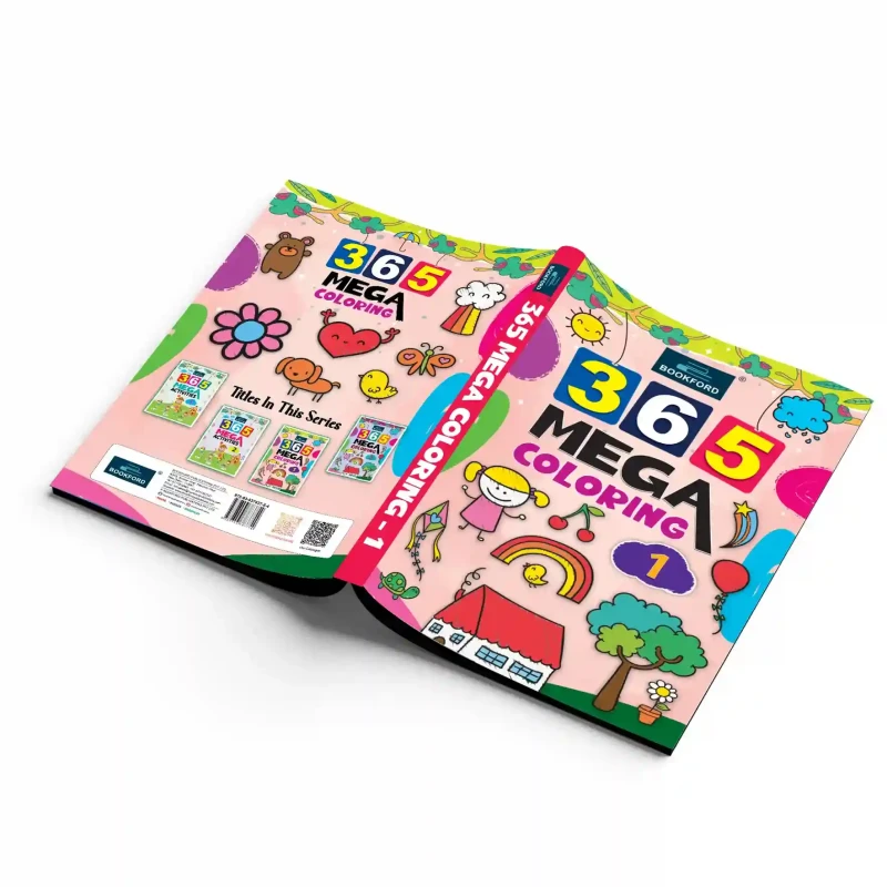 365 Mega Coloring Book, 365 Pages of Fun, Educational and Colorful Imagery, Engaging Drawing Activities, Suitable for All Ages, 25x17 cm, Creative Entertainment for Kids