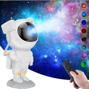 Astronaut Galaxy Projector with Remote Control – 360° Adjustable Star & Nebula Light for Bedroom, Gaming Room & Parties