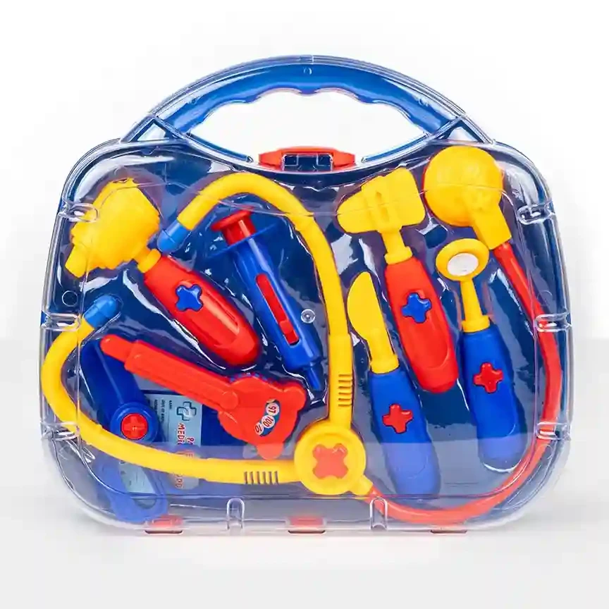 Premium Quality Doctor Medical Kit Toy for Kids with 9 Realistic Instruments & Clear Clinic Suitcase | Pretend Play Doctor Set with Stethoscope, Syringe & Thermometer | Safe Educational Toy for Ages 3