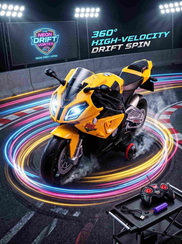 1:20 Scale RC Racing Superbike Toy with Headlights, Engine Sounds & 360° Drift Stunt Rotation – Rechargeable Remote Control Motorcycle for Kids