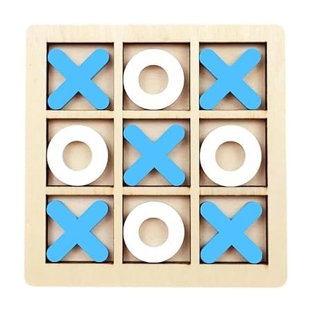 Tic Tac Toe Wooden Board Game Big Sizee – XOXO Block with Zero and Cross Game for Kids & Adults
