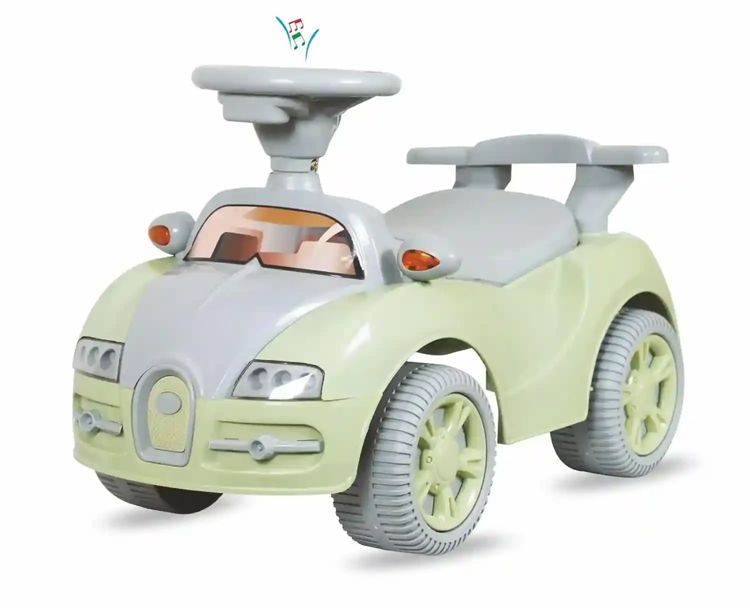 Buzz Rider Car Ride-On with Music, Horn & Parental Push Handle – Green | For Kids 1-3 Years, Up to 20 Kg
