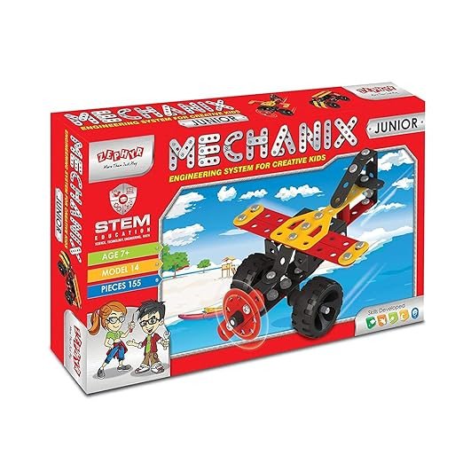 Mechanix Junior Medium Multicolor Building & Construction Set – Steel STEM DIY Kit for Kids