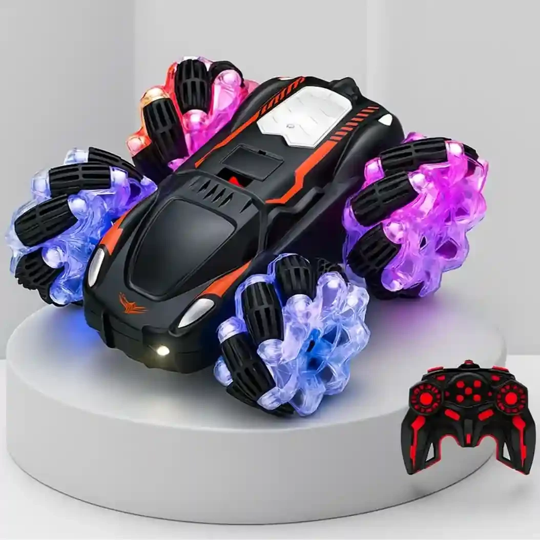 Remote Control Drift Stunt Car with Smoke & LED Lights | 360° Spin & Flip RC Vehicle for Kids