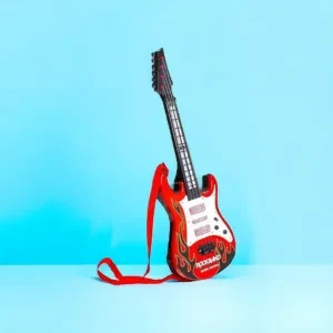 Rockband Musical Guitar with Lights & Pre-Stored Tunes – Battery-Operated Kids Guitar Toy