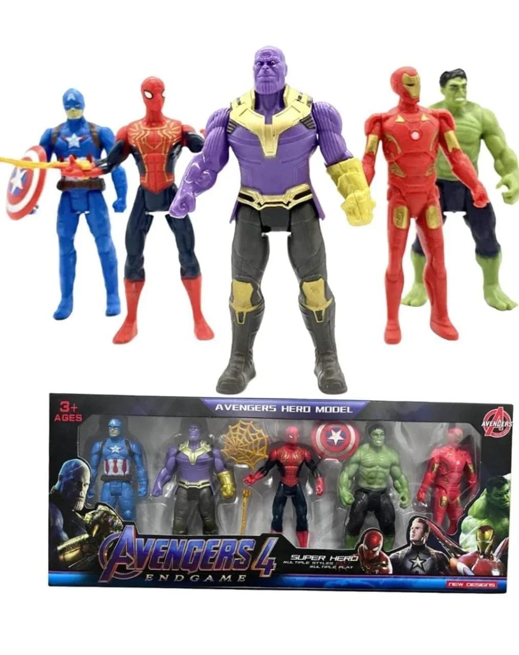 Avengers Superhero Movable Action Figures Toy Set – 5 Piece Durable Plastic Collection