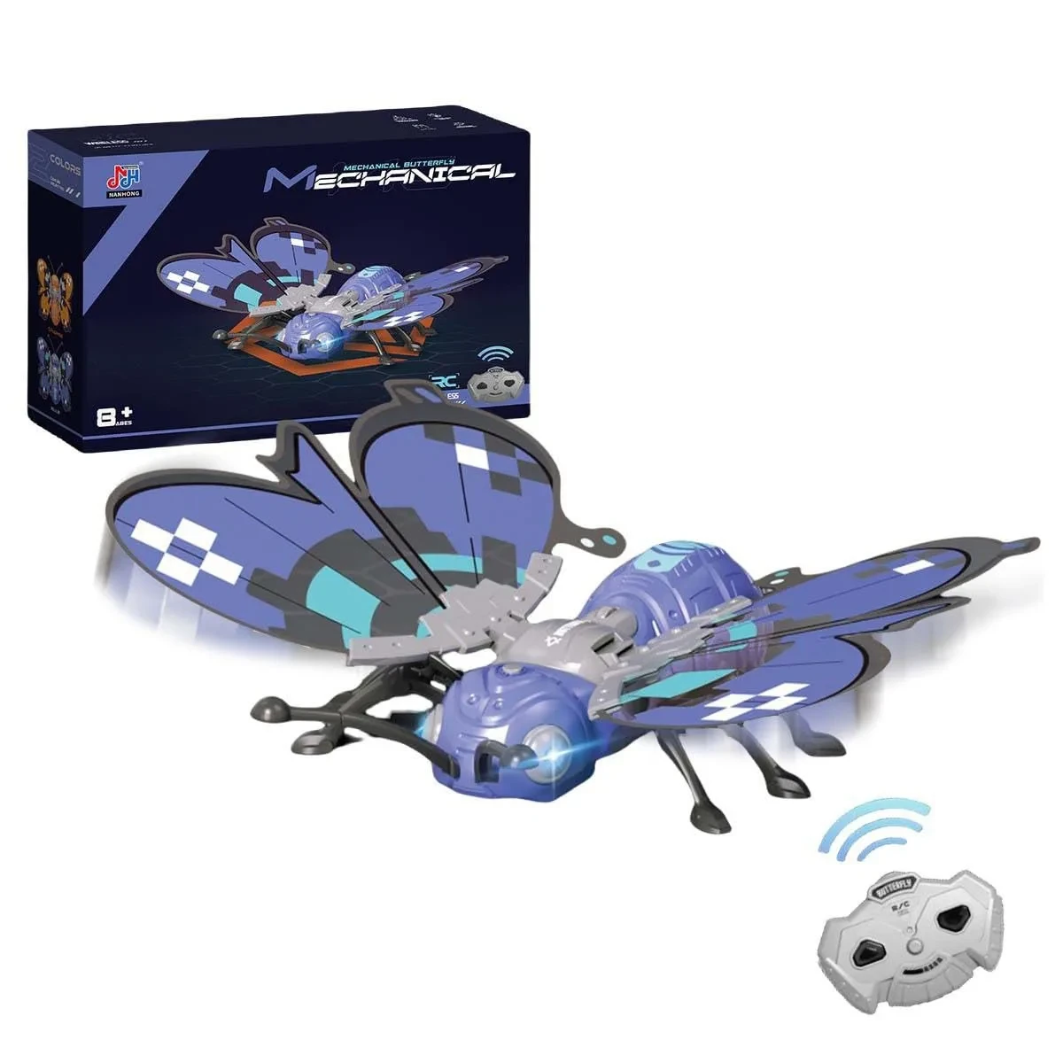 Remote Control Mechanical Butterfly Toy with LED Lights and Realistic Movements